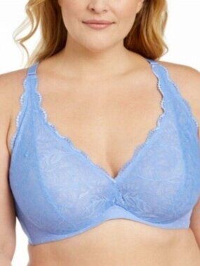 NEW INC International Concepts Womens Bralette Bra U/W Yacht Blue Lace Size 2X